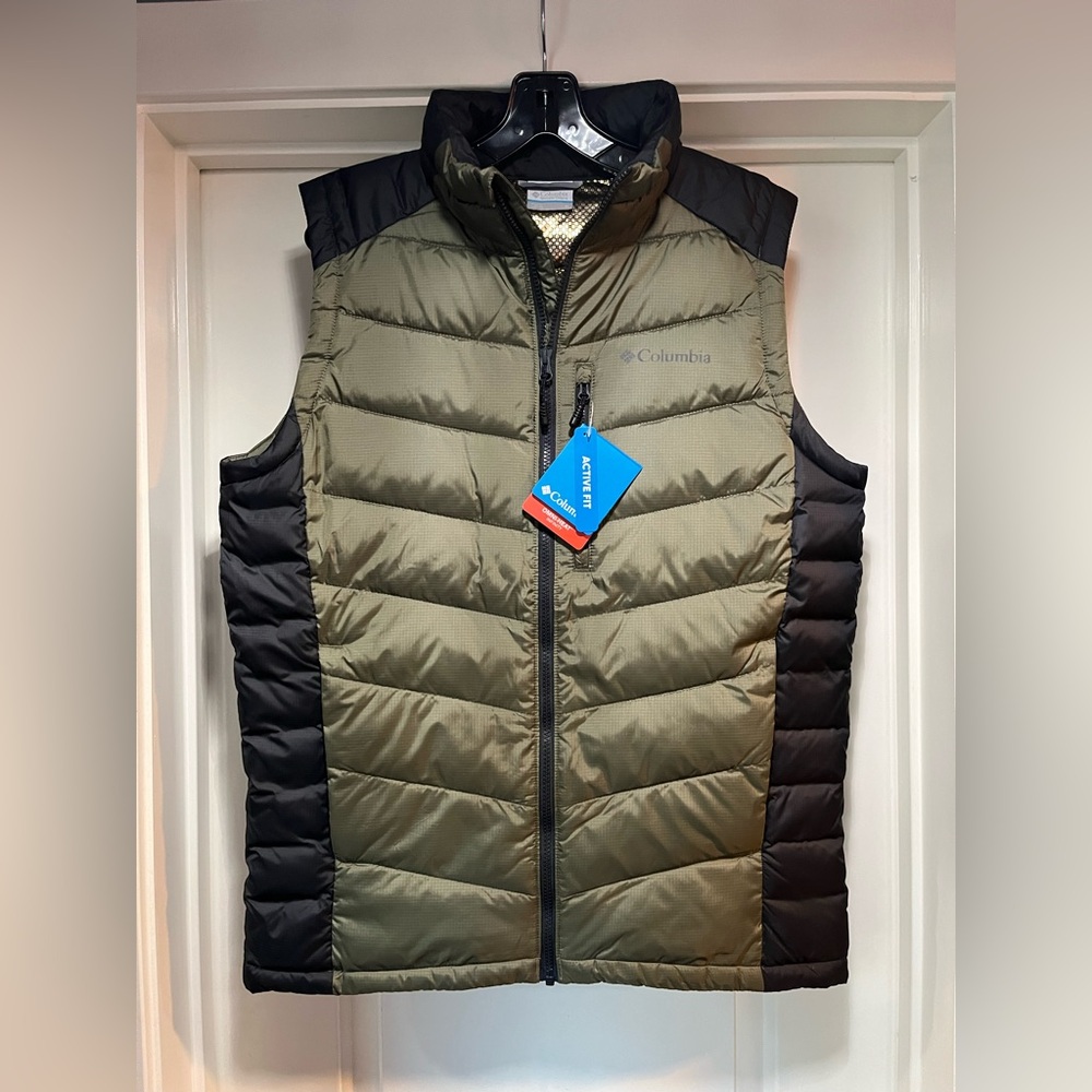 Mens Medium Columbia Labyrinth Loop II Vest Green Puffer Omni-Heat Infinity Gold